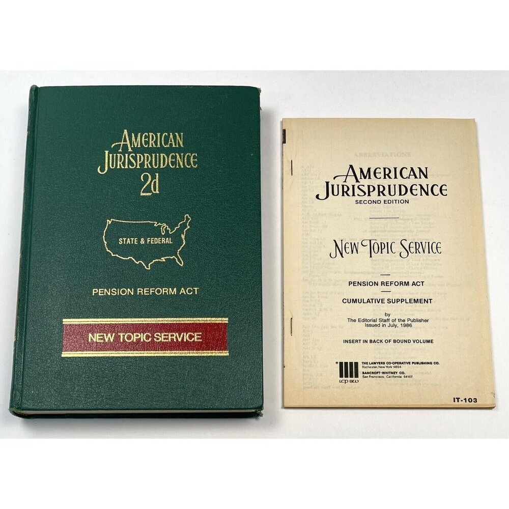 American Jurisprudence 2D Pension Reform Act New Topic Service (1975, Hardcover)